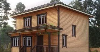 Двухэтажный дом из бруса в Полысаево от Строй-Плс - строительство от 136461 руб.